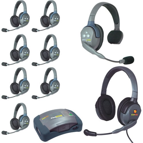 Eartec UltraLITE HD HUB - 9 Person Kit