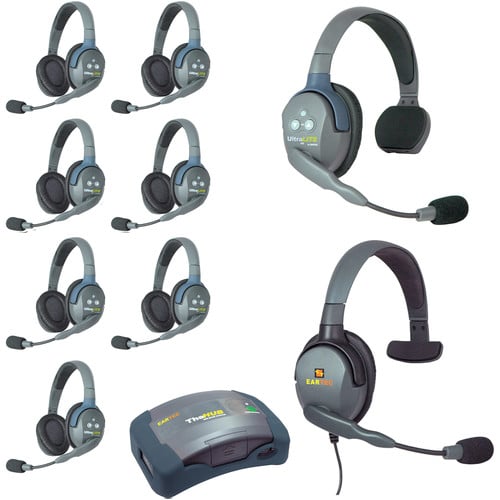 Eartec UltraLITE HD HUB - 9 Person Kit