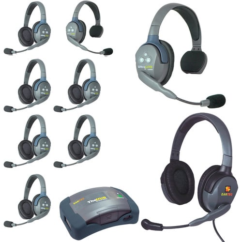 Eartec UltraLITE HD HUB - 9 Person Kit