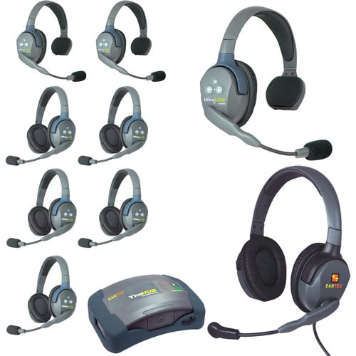 Eartec UltraLITE HD HUB - 9 Person Kit