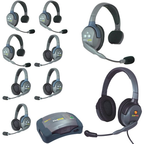 Eartec UltraLITE HD HUB - 9 Person Kit