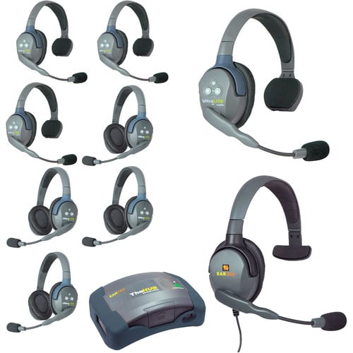 Eartec UltraLITE HD HUB - 9 Person Kit