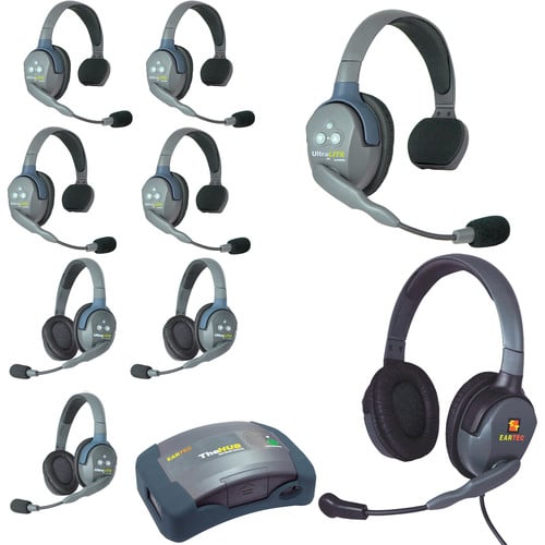 Eartec UltraLITE HD HUB - 9 Person Kit