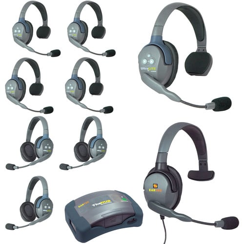 Eartec UltraLITE HD HUB - 9 Person Kit