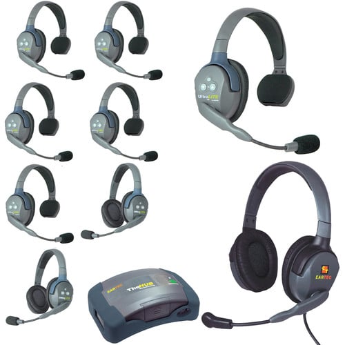 Eartec UltraLITE HD HUB - 9 Person Kit