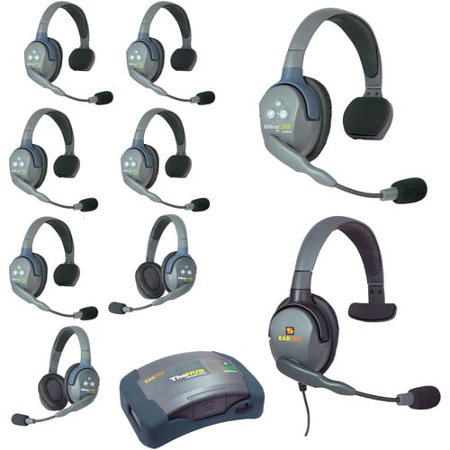 Eartec UltraLITE HD HUB - 9 Person Kit