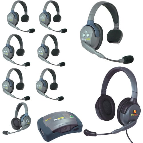 Eartec UltraLITE HD HUB - 9 Person Kit