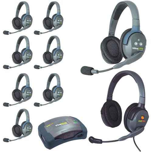Eartec UltraLITE HD HUB - 9 Person Kit