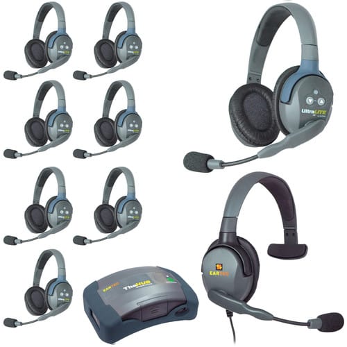 Eartec UltraLITE HD HUB - 9 Person Kit