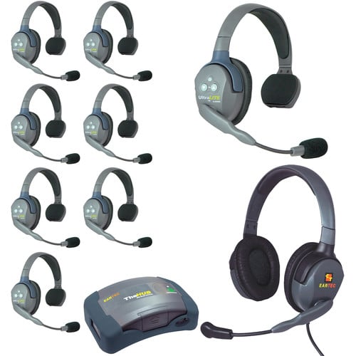 Eartec UltraLITE HD HUB - 9 Person Kit