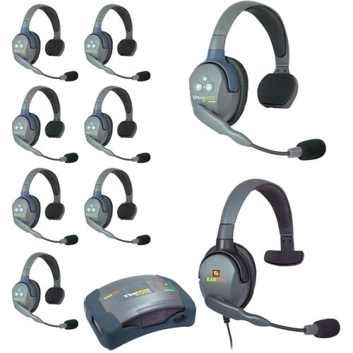 Eartec UltraLITE HD HUB - 9 Person Kit